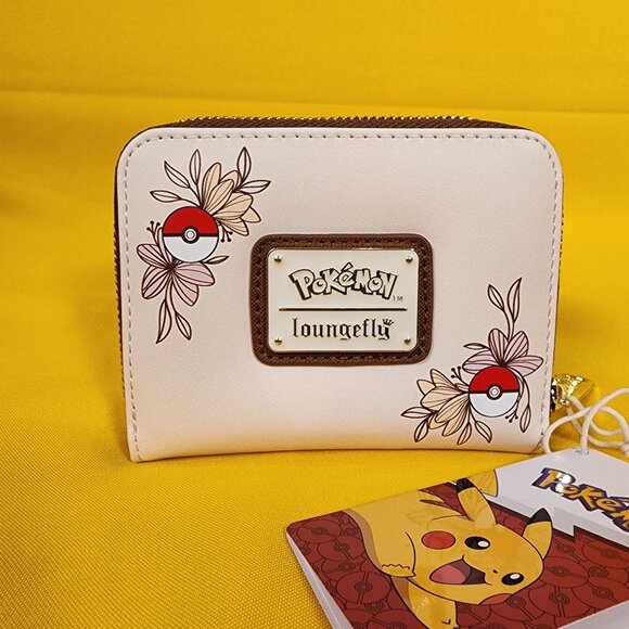 Loungefly Pokémon Pikachu & Eevee Floral Zip Wallet NEW - Picture 5 of 13